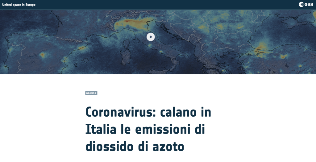 Report ESA Cornavirus e restrizioni Italia