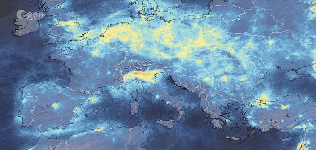 ESA immagine inquinamento Italia restrizioni Coronavirus