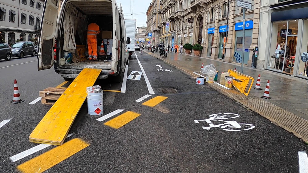 Pista ciclabile Milano Mobilità