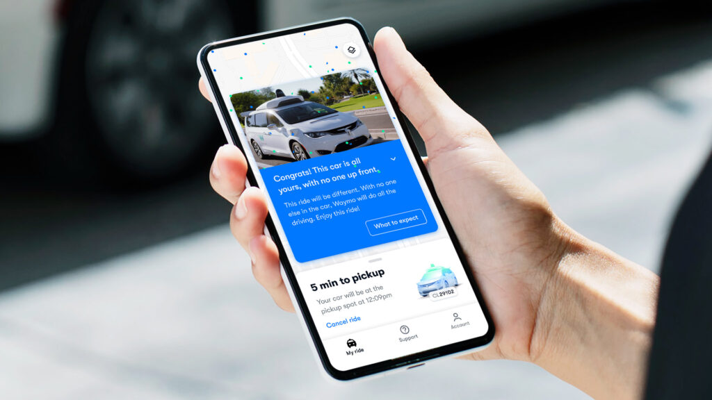 Waymo One app robotaxi