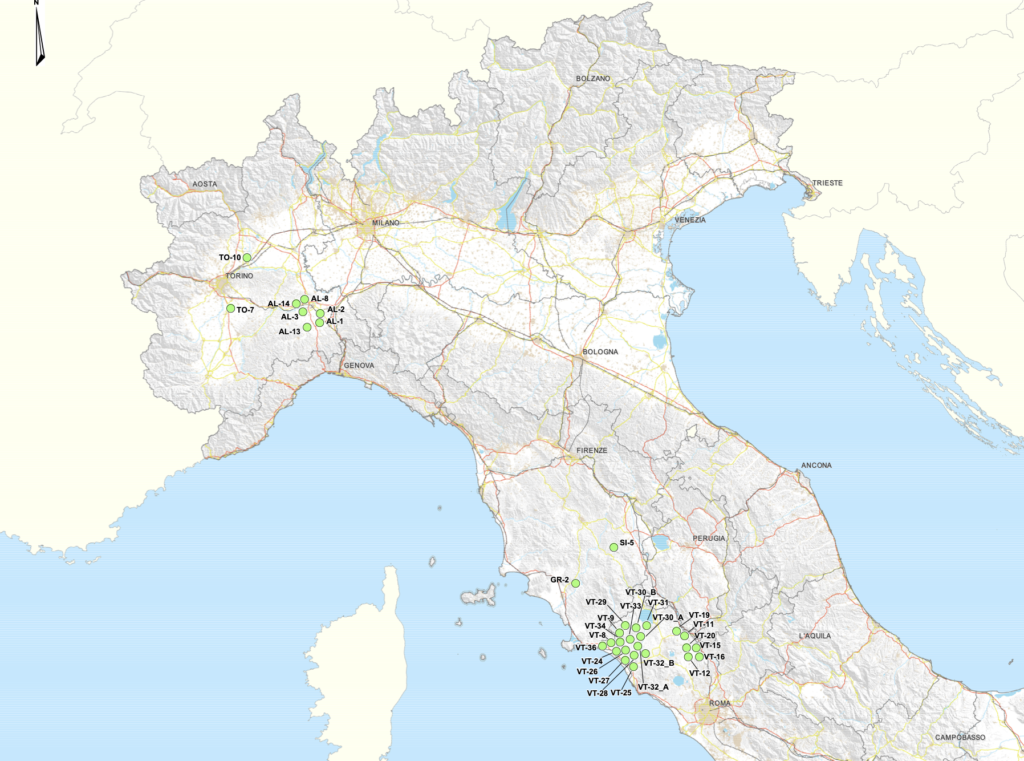 Deposito rifiuti nucleari Italia mappa nord