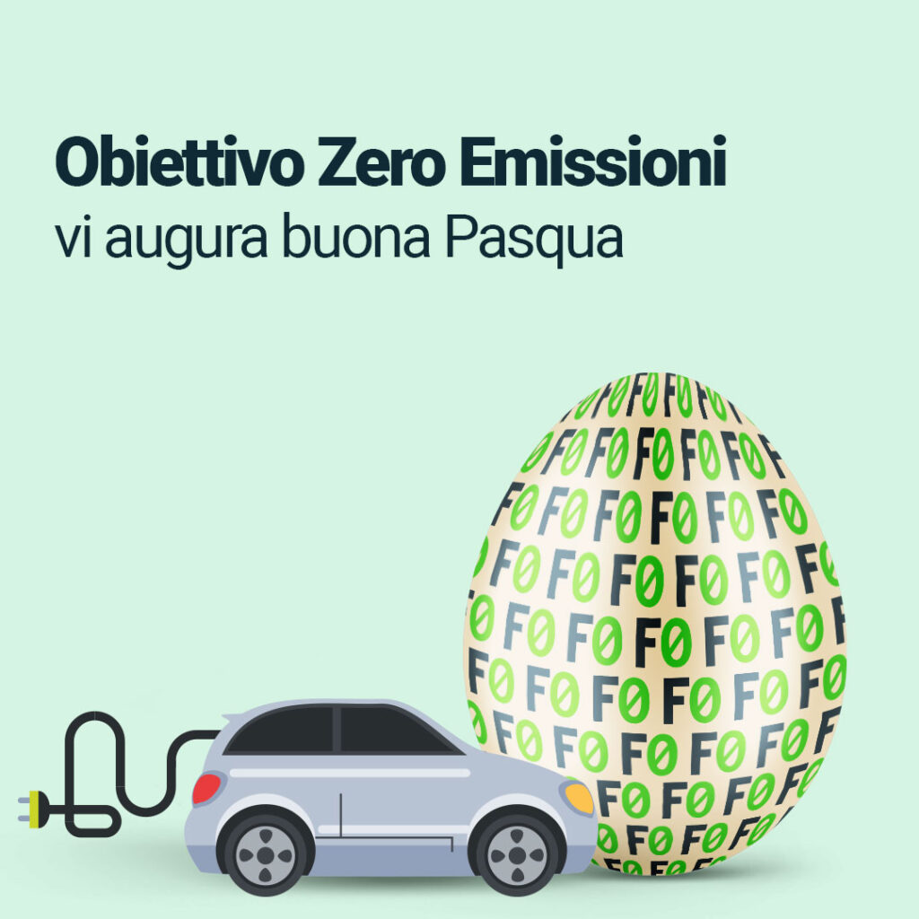 Buona Pasqua auto elettrica e uovo