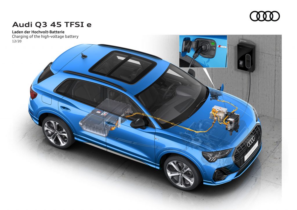 Audi Q3 plug-in schema ricarica elettrica