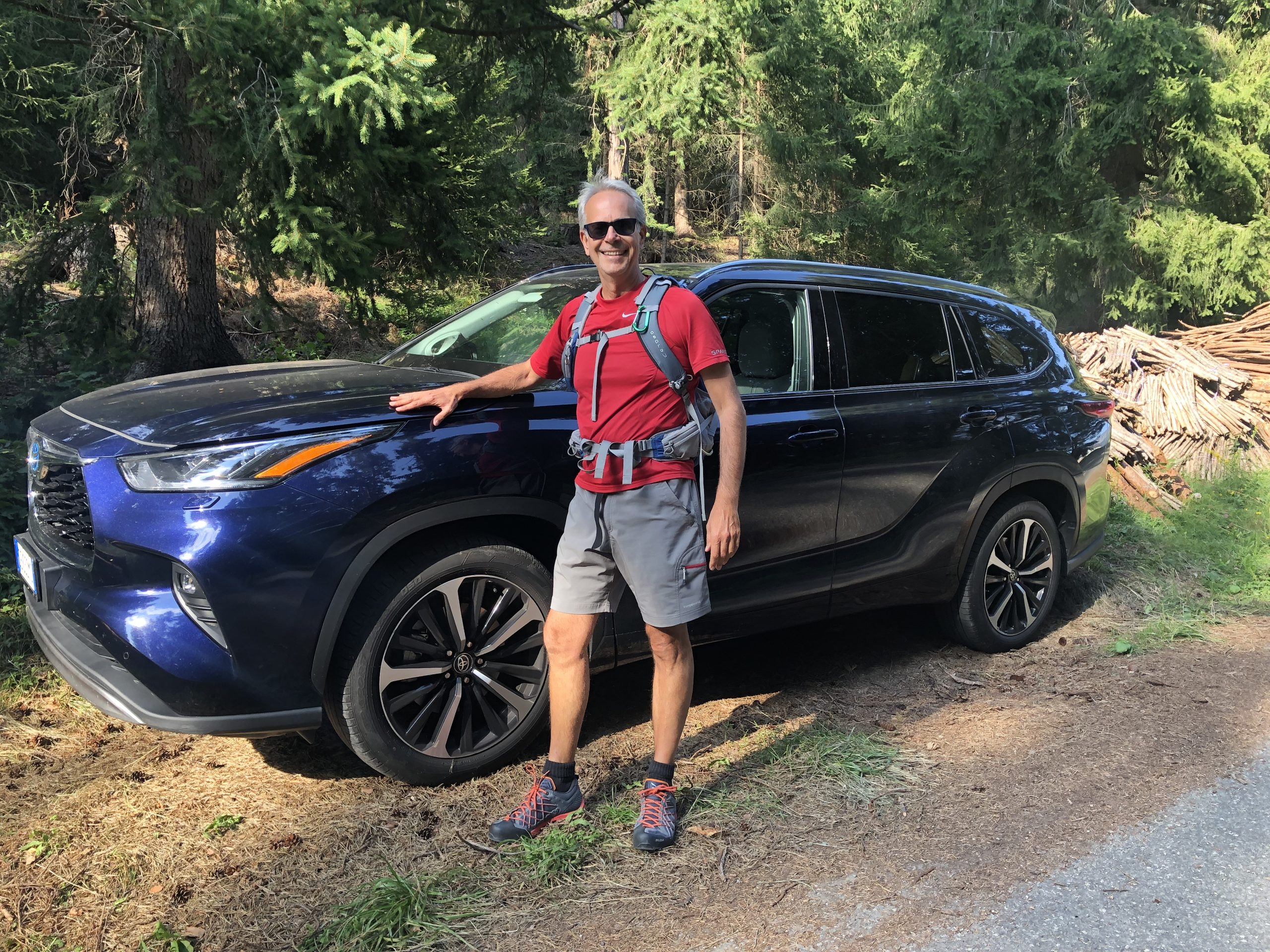 Fabio Orecchini con Toyota Highlander bosco