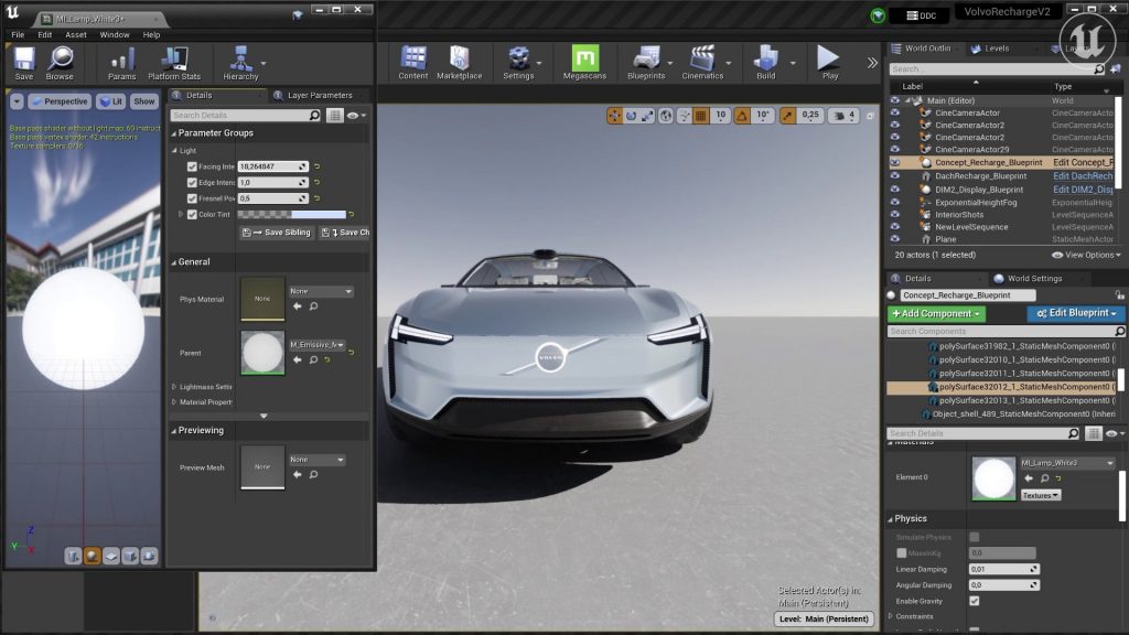 Volvo Unreal Engine immagini interattive in tempo reale