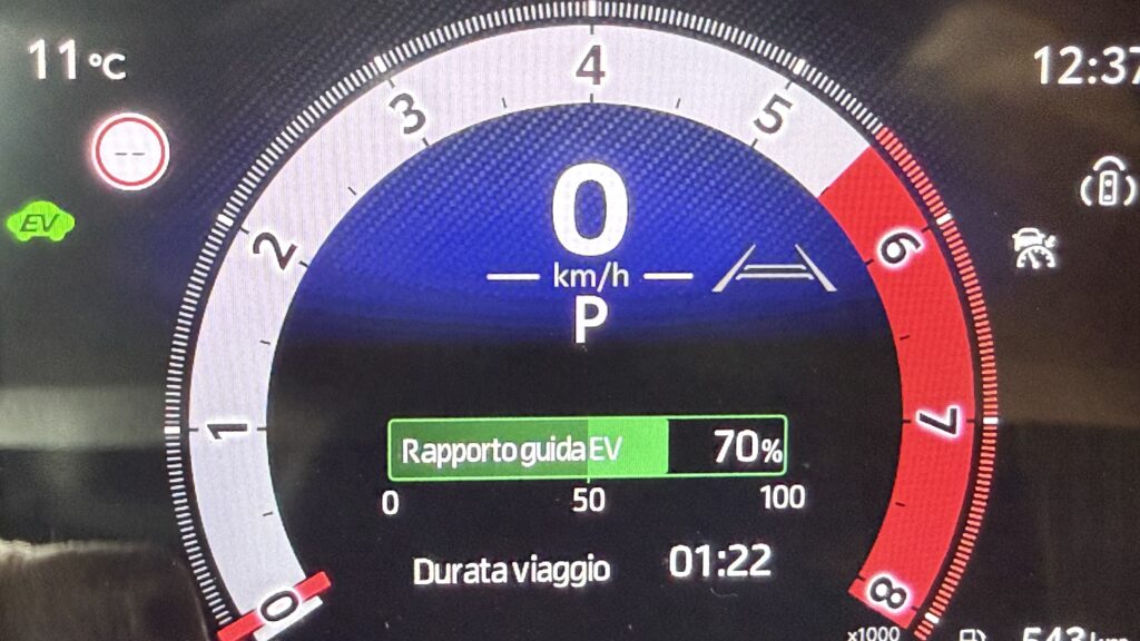 Toyota Aygo X Hybrid dettaglio funzionamento elettrico prova su strada